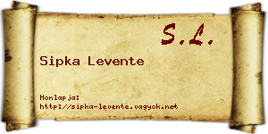 Sipka Levente névjegykártya